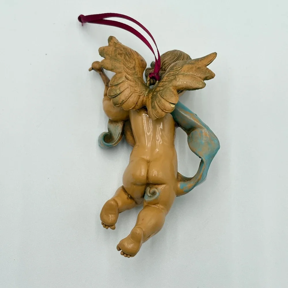 Vintage Fontanini Cherub Angel Ornaments Set of 3 Depose Italy Musical Figures
